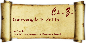Cservenyák Zella névjegykártya